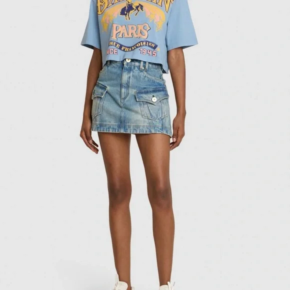 Balmain jeans Blue Skirt with Button Details - Picture 2 of 8